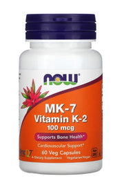 NOW Foods K2 vitamīns MK-7, 100 µg - 60 kapsulas