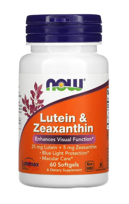 NOW Foods Luteīns un zeaksantīns – 60 kapsulas