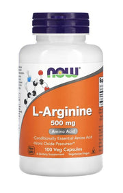 NOW Foods L-arginīns, 500 mg – 100 kapsulas