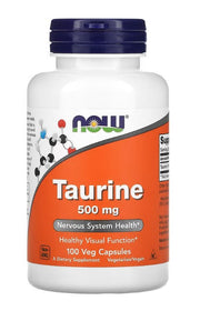 NOW Foods Taurīns, 500 mg – 100 kapsulas