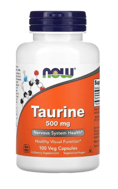 NOW Foods Taurīns, 500 mg – 100 kapsulas