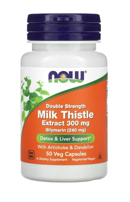 Produkto nuotrauka: NOW Foods Milk Thistle Extract with Artichoke & Dandelion, 300mg Double Strength - 50 kapsulių
