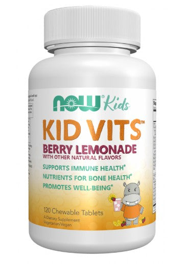 NOW Foods Kid Vits, ogu limonāde – 120 košļājamās tabletes