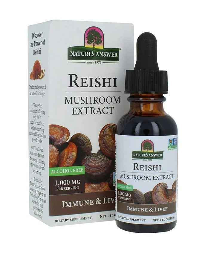 Nature's Answer reiši sēņu ekstrakts, 1000 mg - 30 ml.