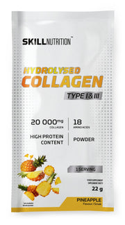Skill Nutrition hidrolizēts I un III tipa kolagēns, ananāsu garša – 22 g (1 porcija)