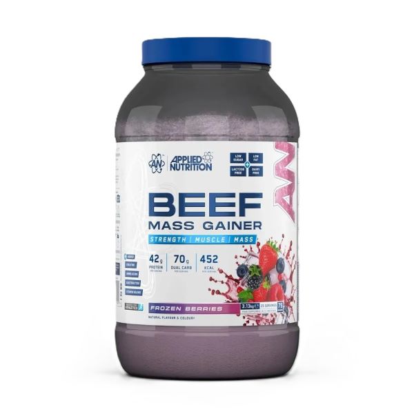 Applied Nutrition liellopu gaļas masas palielinātājs ar liofilizētām ogām – 3130 g