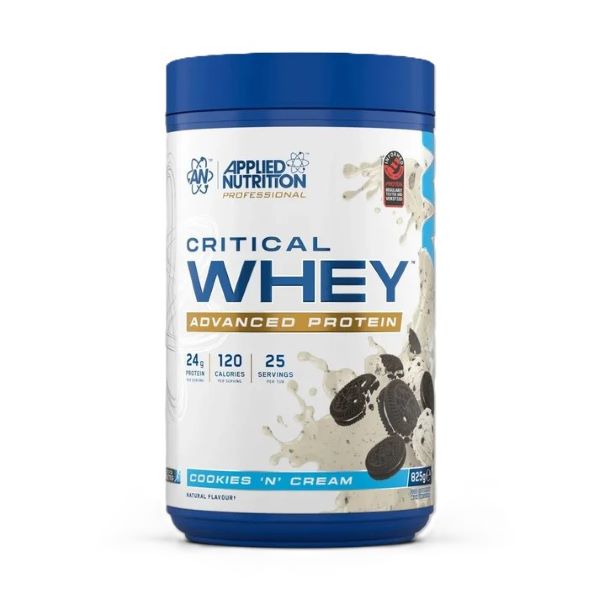 Applied Nutrition Critical Whey sūkalu proteīna pulveris, cepumi un krējums – 825 g