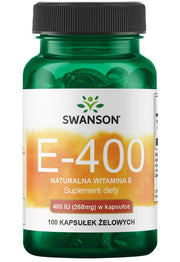 Swanson E - 400 Naturalus vitaminas E, 400 TV (268 mg) – 100 gelių