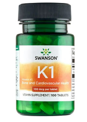 Swanson K1 vitamīns, 100 µg – 100 tabletes