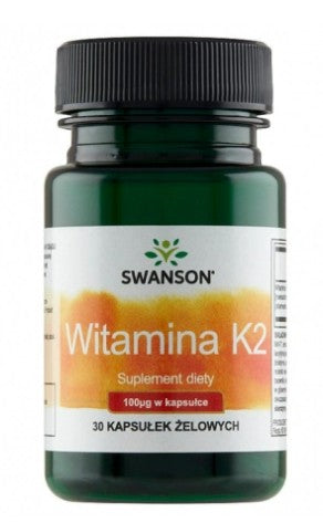 Swanson Vitamīns K2, 100 mcg – 30 želejas kapsulas