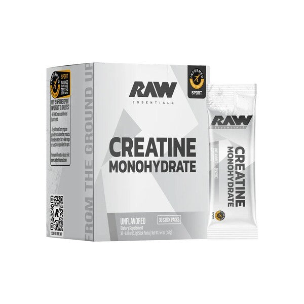 Raw Nutrition kreatīna monohidrāta paciņas bez garšas — 30 x 5 g