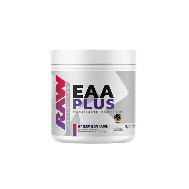 Raw Nutrition EAA Plus, arbuza un vīnogu garša – 399 g