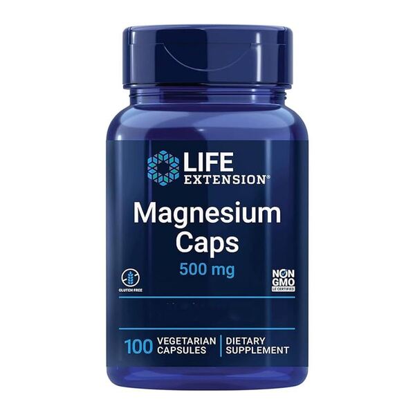 Life Extension Magnija kapsulas ilgmūžībai, 500 mg – 100 kapsulas