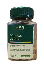 Holland & Barrett multivitamīni ar dzelzi – 60 tabletes