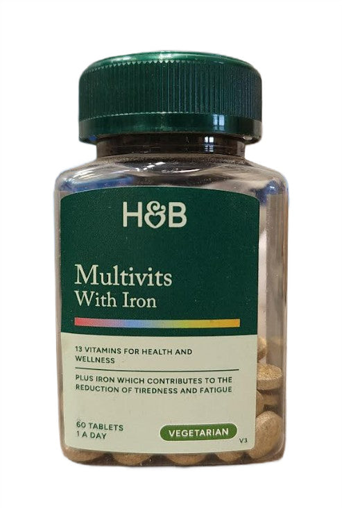 Holland & Barrett multivitamīni ar dzelzi – 60 tabletes
