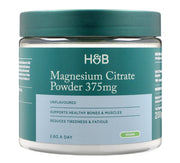 Holland & Barrett magnija citrāta pulveris, 375 mg (bez garšas) – 200 g