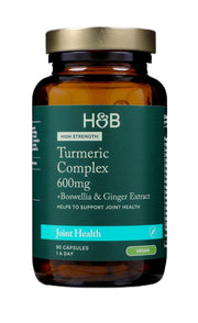 Holland & Barrett kurkumas ar Boswellia un ingvera ekstraktu, augsta iedarbība, 600 mg – 90 kapsulas