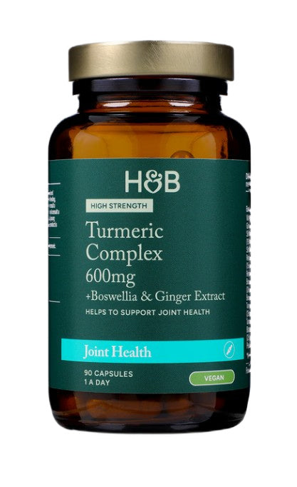 Holland & Barrett kurkumas ar Boswellia un ingvera ekstraktu, augsta iedarbība, 600 mg – 90 kapsulas