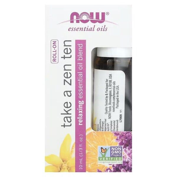 NOW Foods ēteriskās eļļas rullīša dezodorants, Zen Ten — 10 ml.