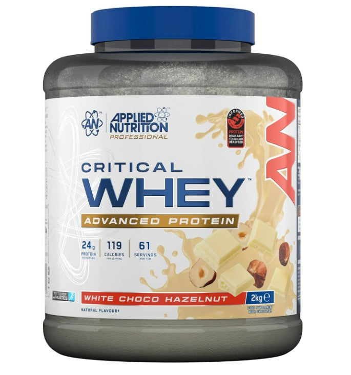 Applied Nutrition Critical Whey, baltās šokolādes un lazdu riekstu garša – 2000 g