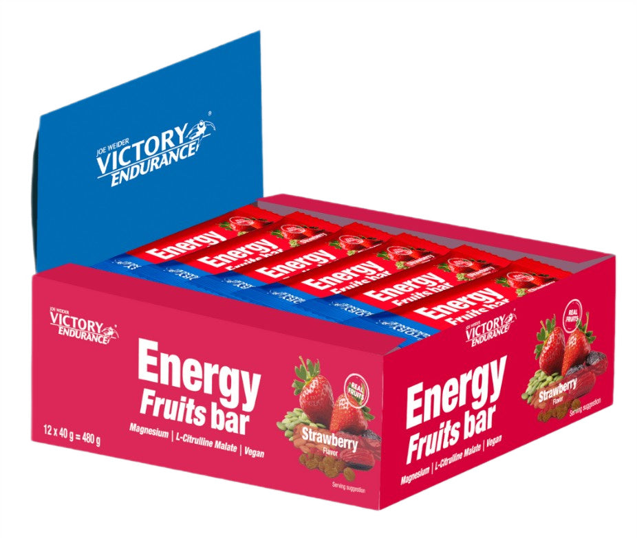 Weider Joe Weider Victory Endurance Energy Fruits batoniņš, zemenes - 12 x 40g