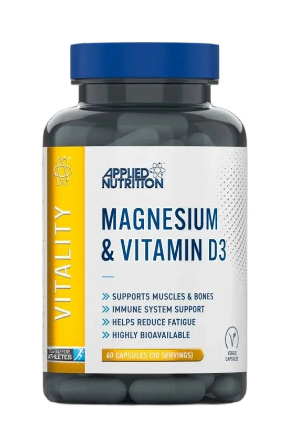 Applied Nutrition magnijs un D3 vitamīns – 60 kapsulas
