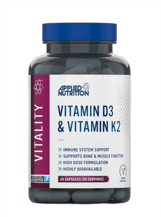 Applied Nutrition D3 vitamīns un K2 vitamīns – 60 kapsulas