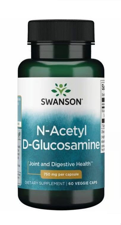 Swanson N-acetil-D-glikozamīns, 750 mg – 60 kapsulas