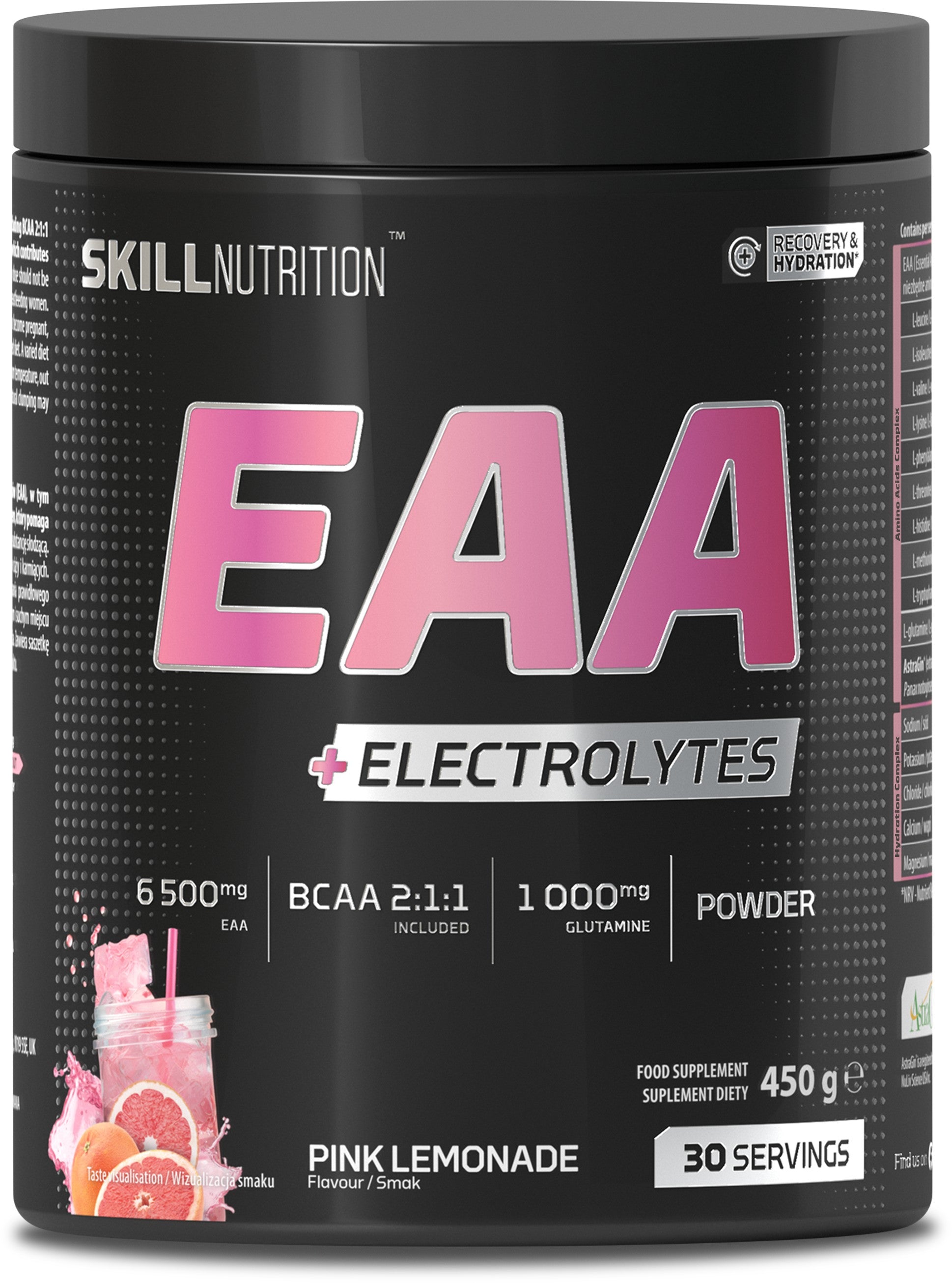 Skill Nutrition EAA + elektrolīti, rozā limonāde - 450 g
