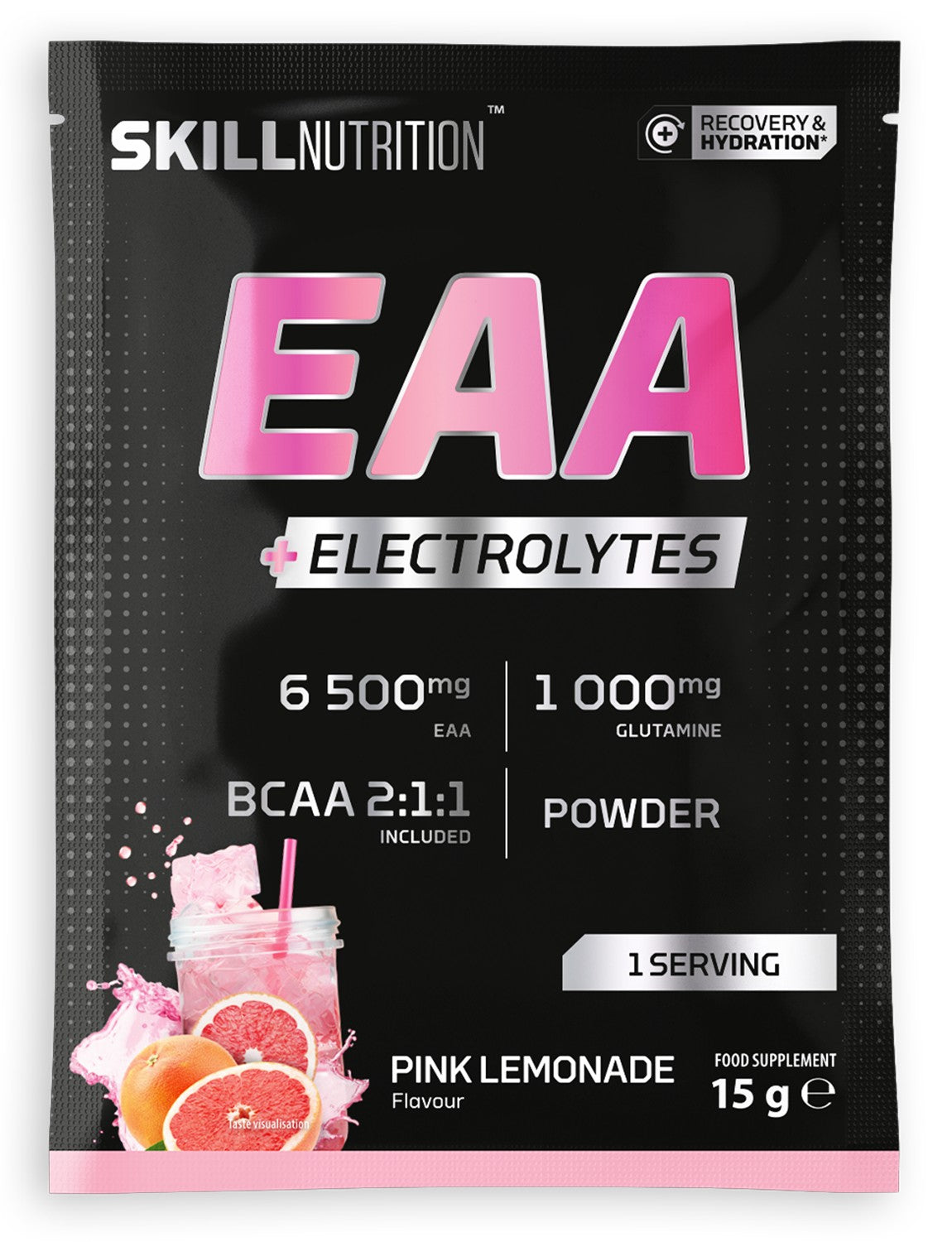 Skill Nutrition EAA + elektrolīti, rozā limonāde - 15 g (1 porcija)