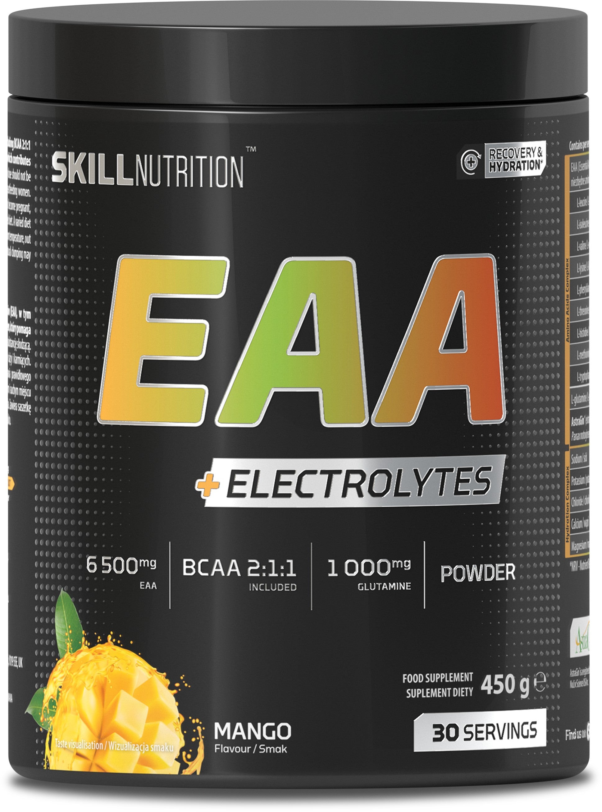 Skill Nutrition EAA + elektrolīti, mango - 450 g
