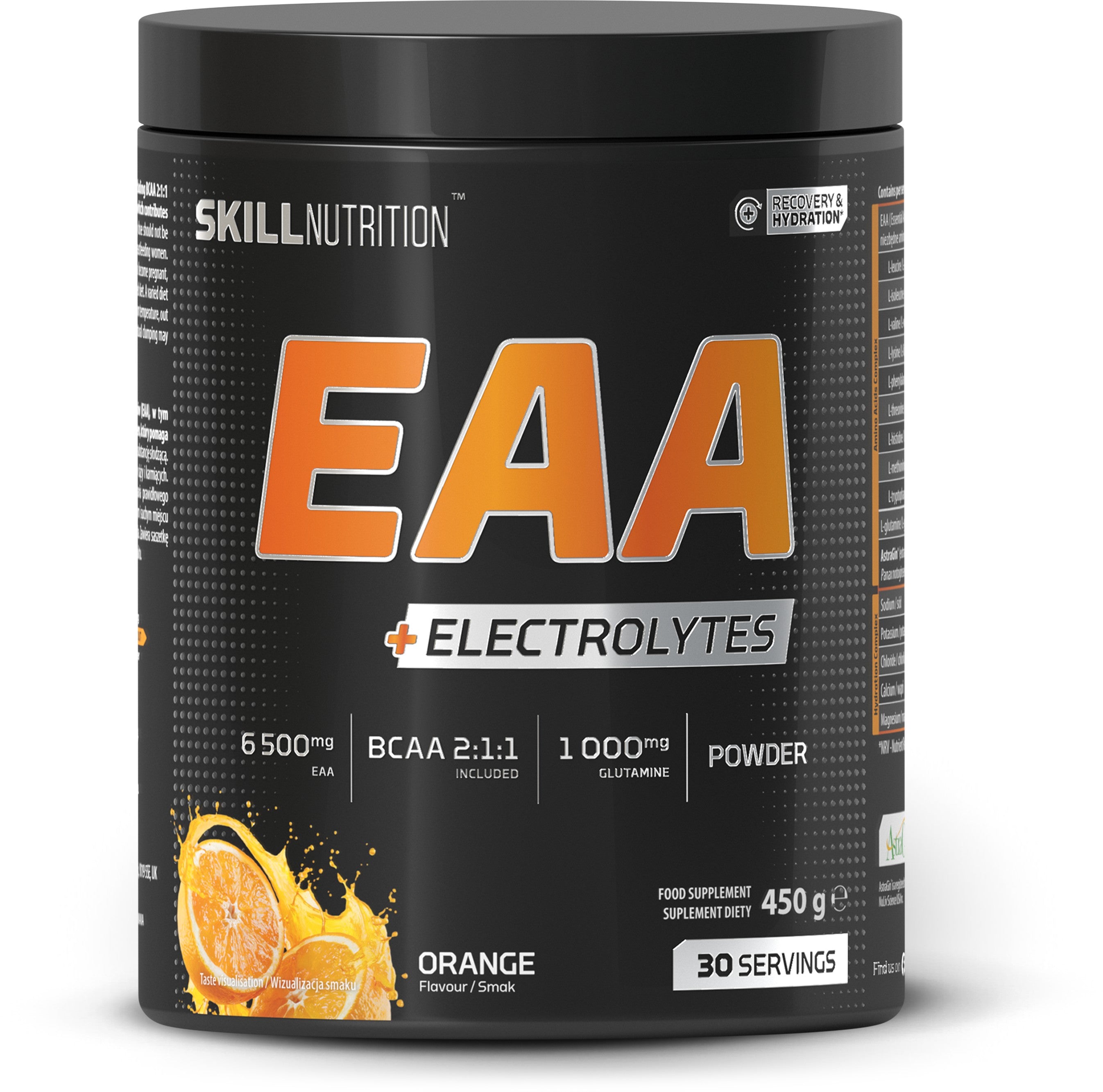 Skill Nutrition EAA + elektrolīti, apelsīnu garša – 450 g