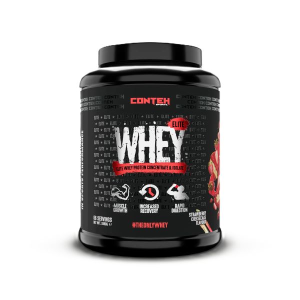 Conteh Sports Whey Elite olbaltumvielas ar zemeņu siera kūkas garšu – 1980 g