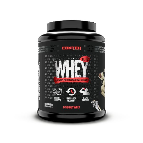 Conteh Sports Whey Elite, baltās šokolādes un lazdu riekstu garša – 1980 g