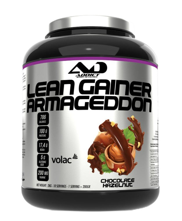 Addict Sport Nutrition Lean Gainer Armageddon, šokolādes un lazdu riekstu garša – 2000 g