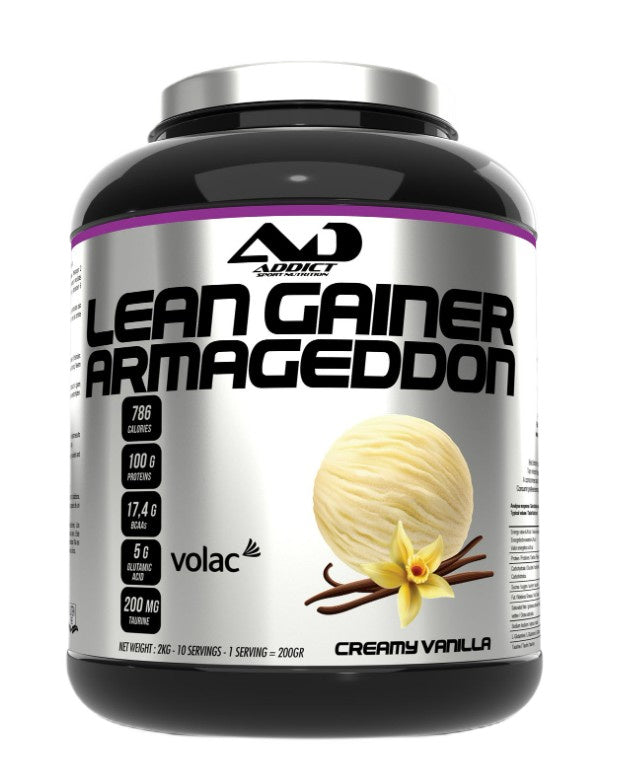 Addict Sport Nutrition Lean Gainer Armageddon, krēmīgas vaniļas garša – 2000 g