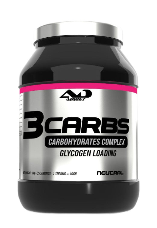 Addict Sport Nutrition 3Carbs ogļhidrātu kompleksa glikogēna papildinājums, neitrāls – 1000 g