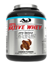 Addict Sport Nutrition 100 % dabīgās sūkalu olbaltumvielas bez laktozes, ar cepumu un krējuma garšu – 2000 g