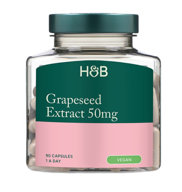 Holland & Barrett vīnogu kauliņu ekstrakts, 50 mg – 90 kapsulas
