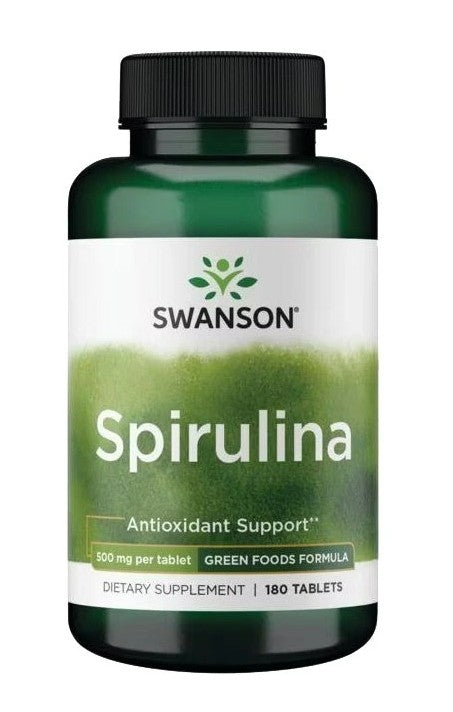 Swanson Spirulīna, 500 mg – 180 tabletes