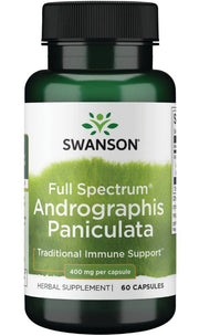 Swanson pilna spektra andrographis paniculata, 400 mg – 60 kapsulas