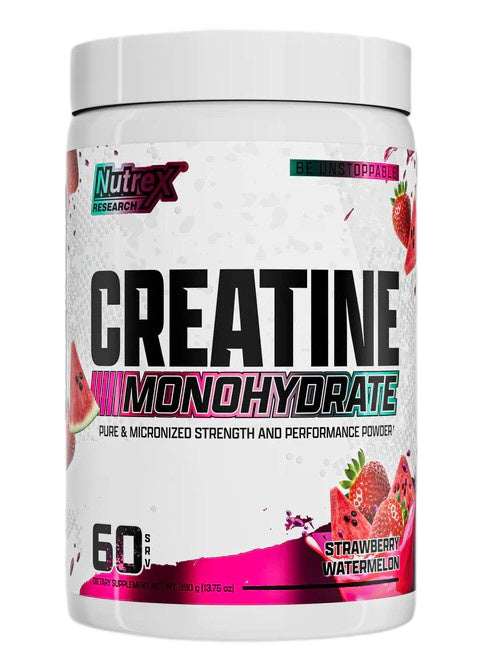 Nutrex kreatīna monohidrāts, zemeņu un arbūzu garša – 390 g