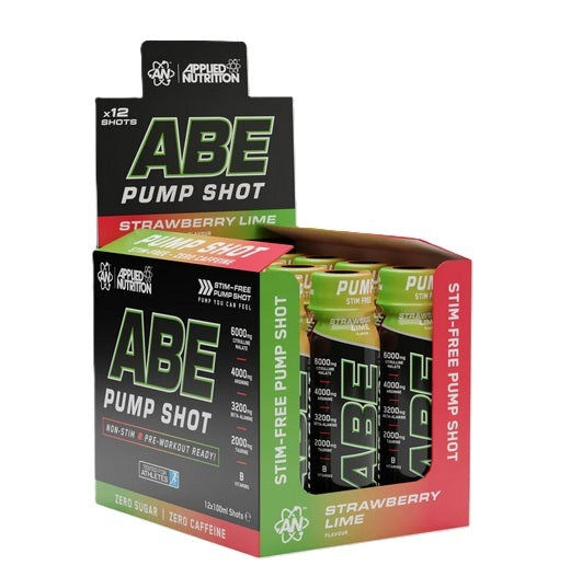 Applied Nutrition ABE Pump Shot, zemeņu un laima garšas dzēriens – 12 x 100 ml.