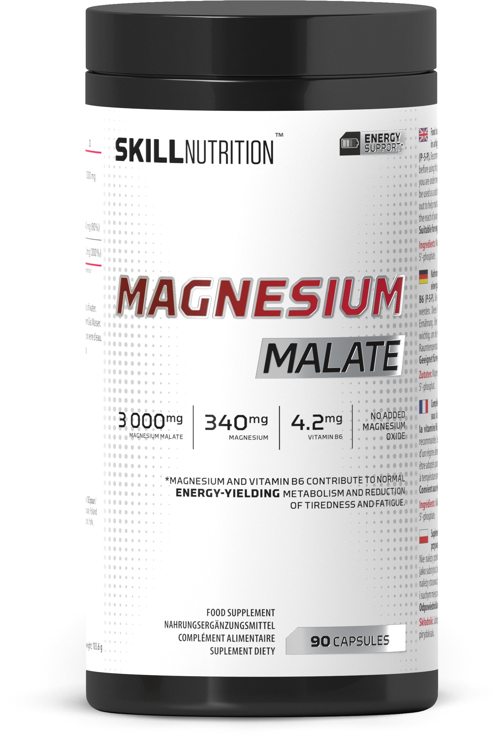 Skill Nutrition magnija malāts - 90 kapsulas