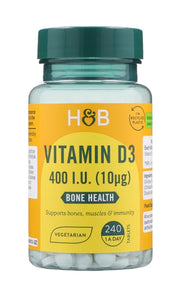 Holland & Barrett D3 vitamīns, 10 µg – 240 tabletes