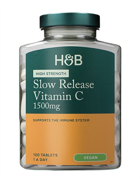 Holland & Barrett augstas potences, ilgstošas iedarbības C vitamīns, 1500 mg – 120 tabletes