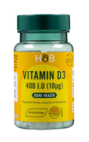 Holland & Barrett D3 vitamīns, 10 mcg – 120 tabletes