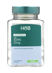 Holland & Barrett maksimālā stipruma cinka tabletes, 25 mg – 120 tabletes