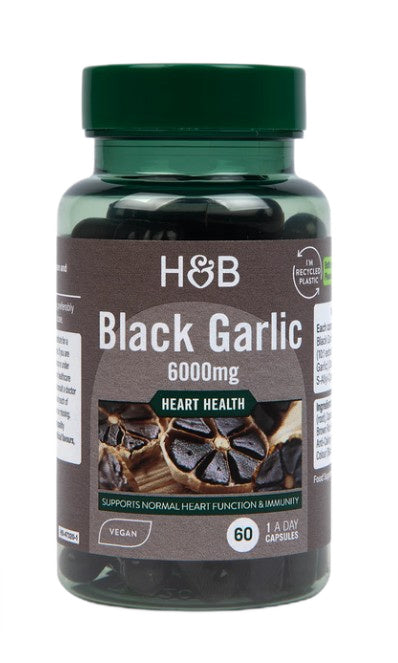 Holland & Barrett melnie ķiploki, 6000 mg – 60 kapsulas
