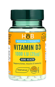 Holland & Barrett D3 vitamīns, 25 µg – 120 tabletes